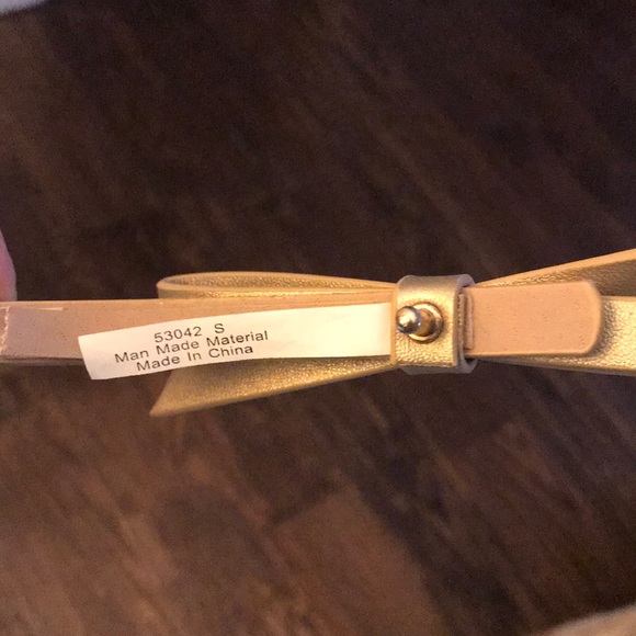 SALE Charming Charlie Light Gold Bow Belt - Picture 3 of 3